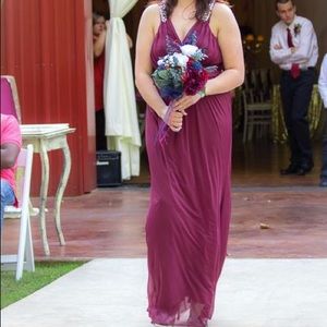 Burgundy David’s Bridal dress